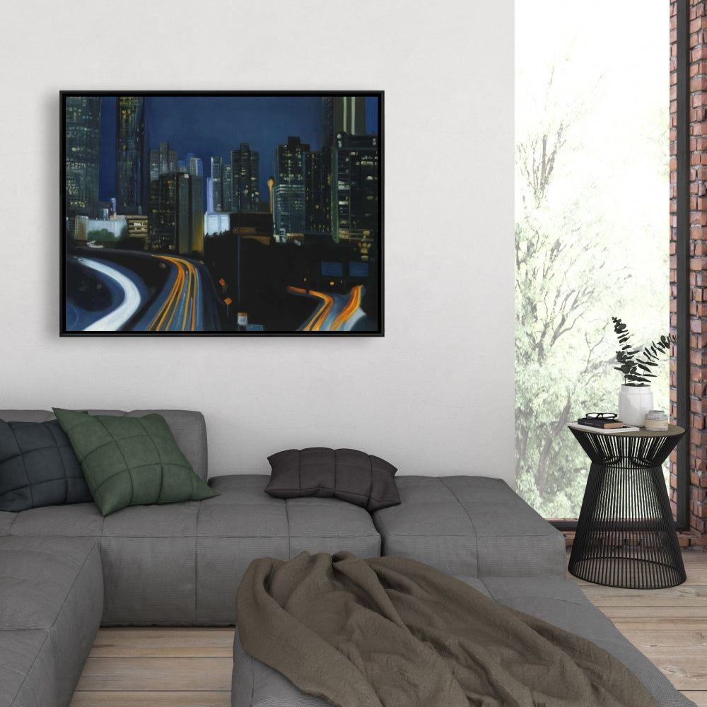 Toile encadrée Atlanta la nuit | Décoration de chambre urbaine