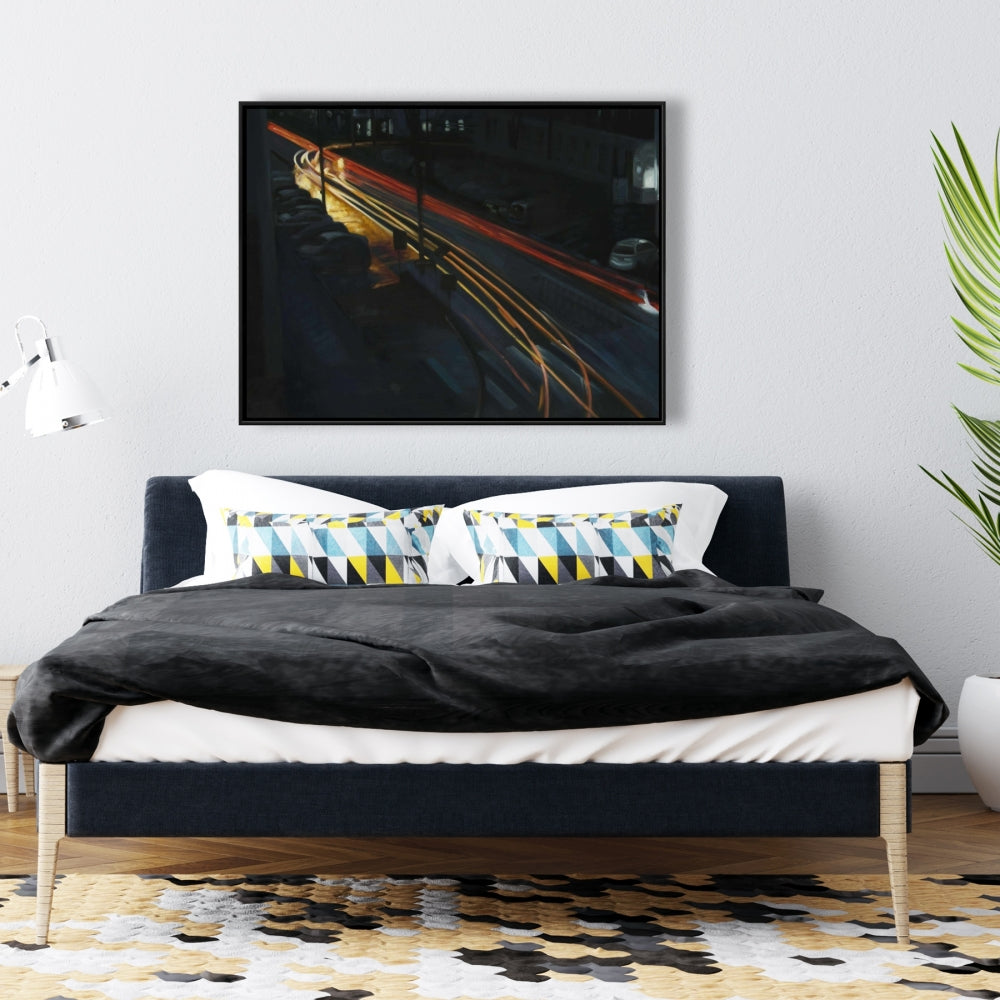 Toile encadrée représentant des bâtiments du centre-ville - Décoration d'intérieur