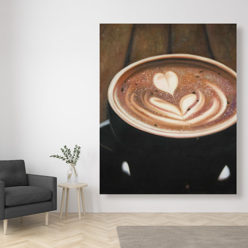 Artistic Cappuccino Canvas | Food Kitchen Decor for Home