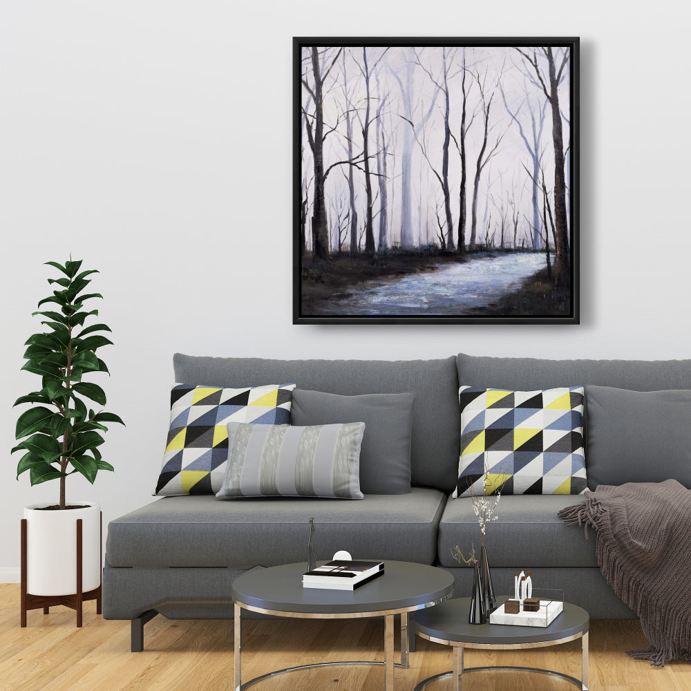 Toile encadrée « Forêt du désert » moderne avec arbres pour chambre à coucher | Décoration d'intérieur