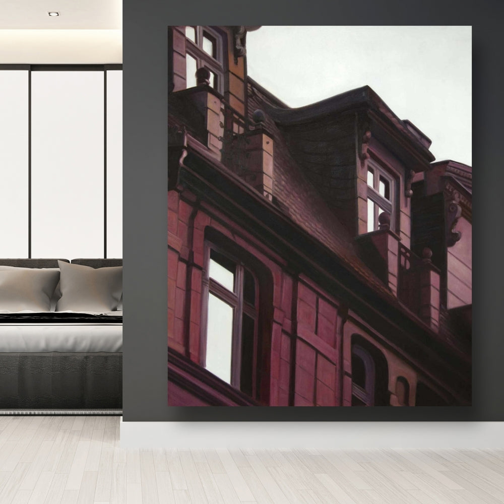 Architectural Building Canvas - Industrial Living Room Decor
