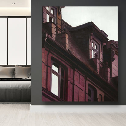 Architectural Building Canvas - Industrial Living Room Decor