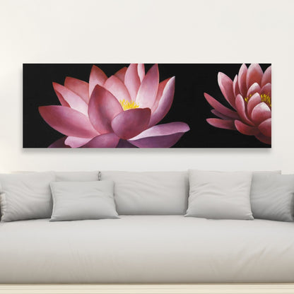 Lotus Flower Pattern Canvas | Asian Floral Home Decor Art