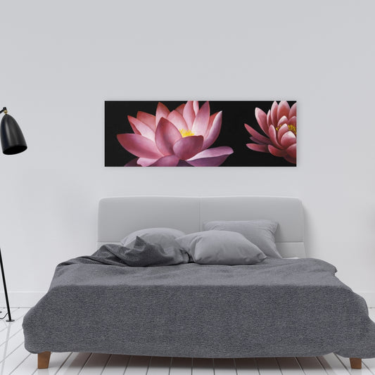 Lotus Flower Pattern Canvas | Asian Floral Home Decor Art
