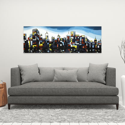 Colorful City Canvas | Modern Buildings Wall Art Home Decor