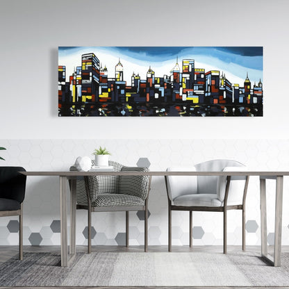 Colorful City Canvas | Modern Buildings Wall Art Home Decor