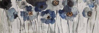 Blue Blurry Flowers Canvas | Floral Decor | Botanical Art