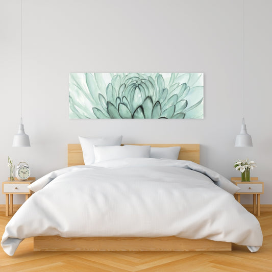 Turquoise Flowers Canvas | Floral Botanical Home Decor
