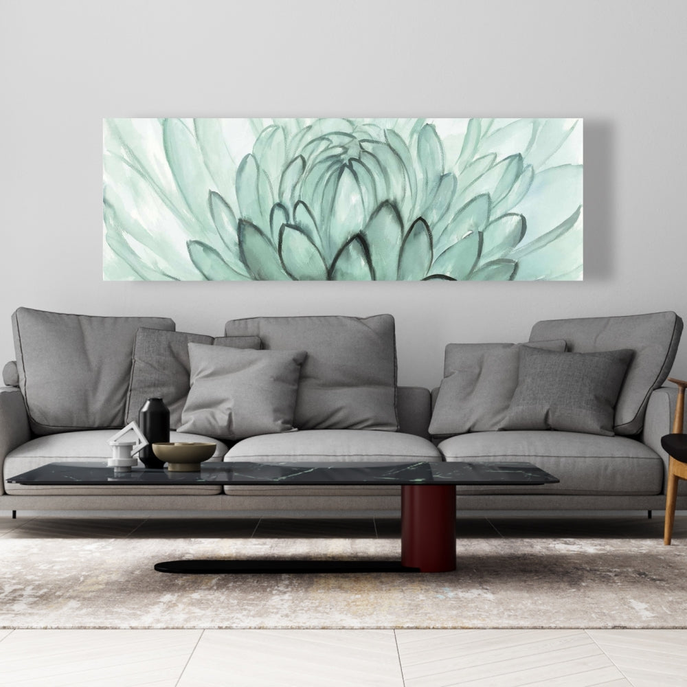 Turquoise Flowers Canvas | Floral Botanical Home Decor
