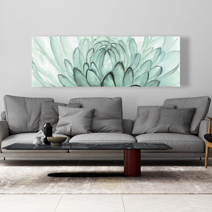 Turquoise Flowers Canvas | Floral Botanical Home Decor