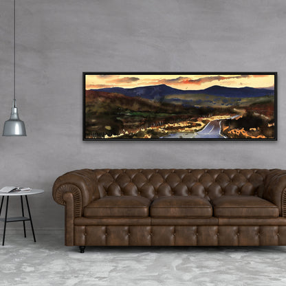 Blue Contemporary Canvas - On the Road to Scotland | Home Decor