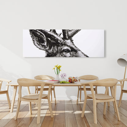 White Animals Bedroom Canvas - Roe Deer Plume Home Decor