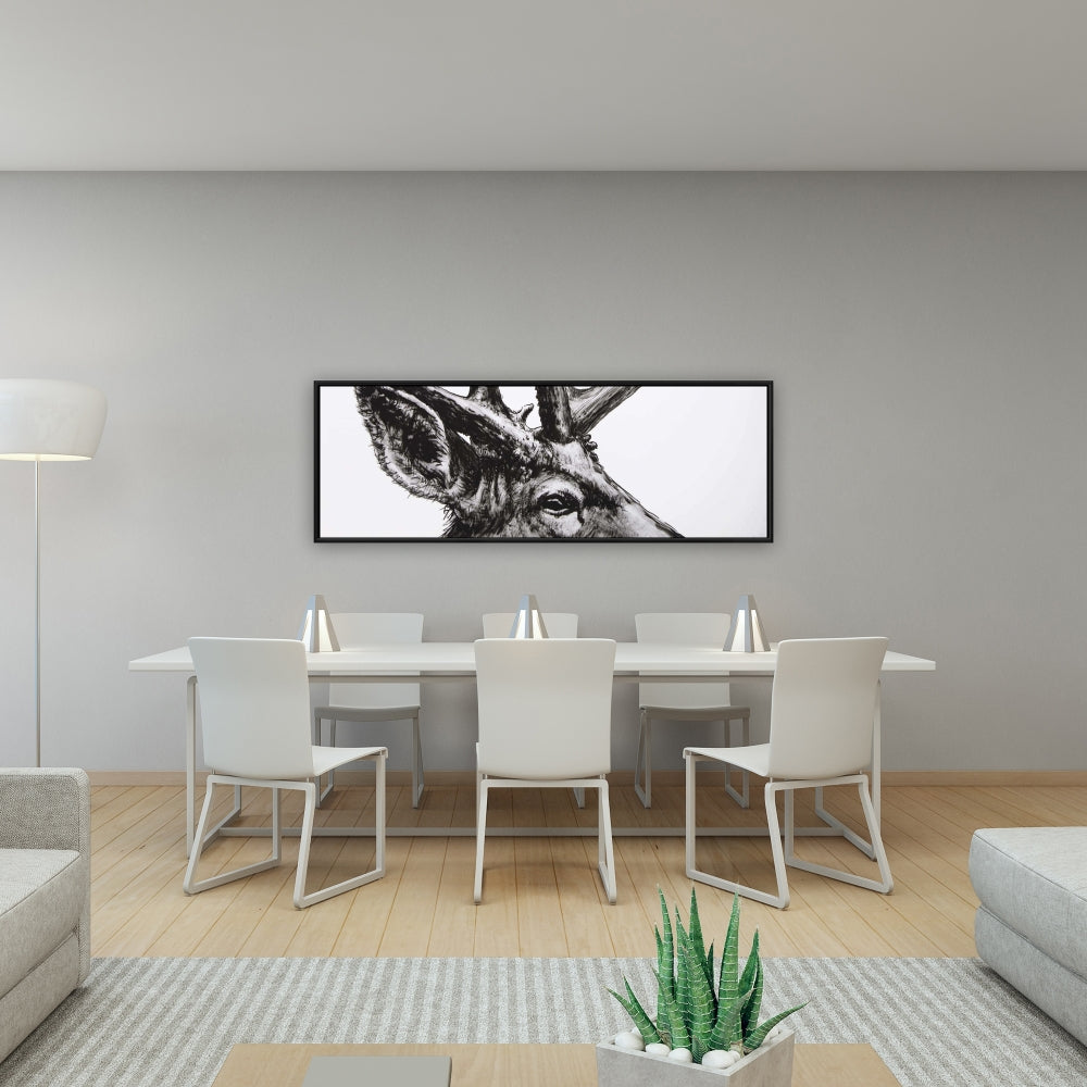 Roe Deer Plume Canvas | Rustic Bedroom Animals Wall Art Decor