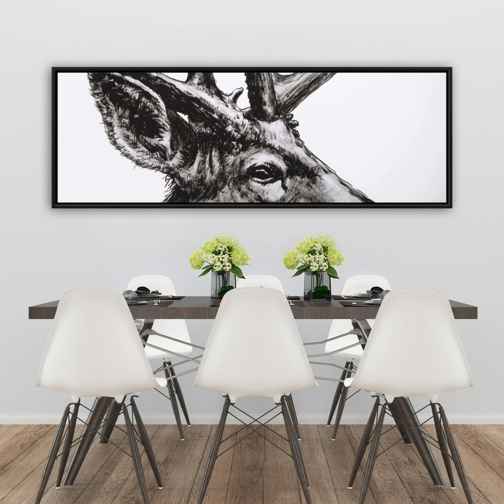 Roe Deer Plume Canvas | Rustic Bedroom Animals Wall Art Decor