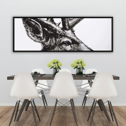 Roe Deer Plume Canvas | Rustic Bedroom Animals Wall Art Decor