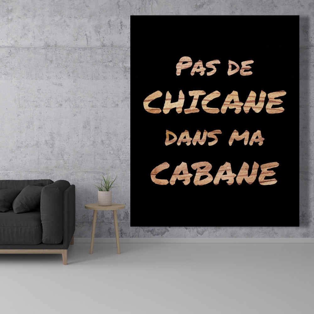 No Dispute in My House - Black Canvas | Brown Bedroom Decor