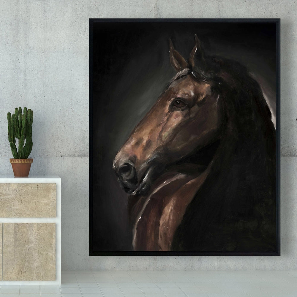 Brown Bedroom Farm Animals Canvas - Spirit the Horse Decor