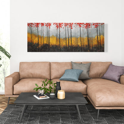 Gray Bedroom Trees Canvas - Abstract Landscape Home Decor