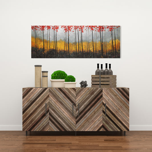 Gray Bedroom Trees Canvas - Abstract Landscape Home Decor