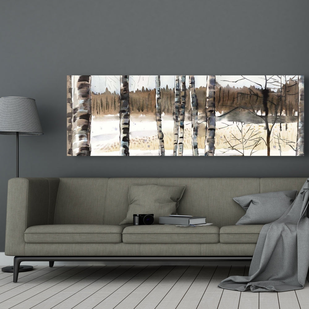 Winter Swamp Canvas | Rustic Bedroom Landscape Home Decor