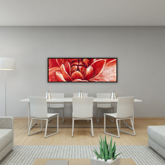 Red Chrysanthemum Canvas | Modern Botanical Wall Art Decor