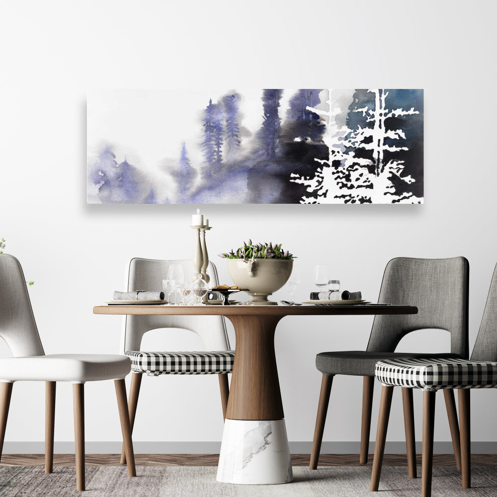 Silhouette of a Forest - Blue Canvas | Bedroom Landscape Decor
