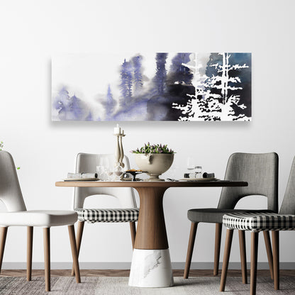 Silhouette of a Forest - Blue Canvas | Bedroom Landscape Decor