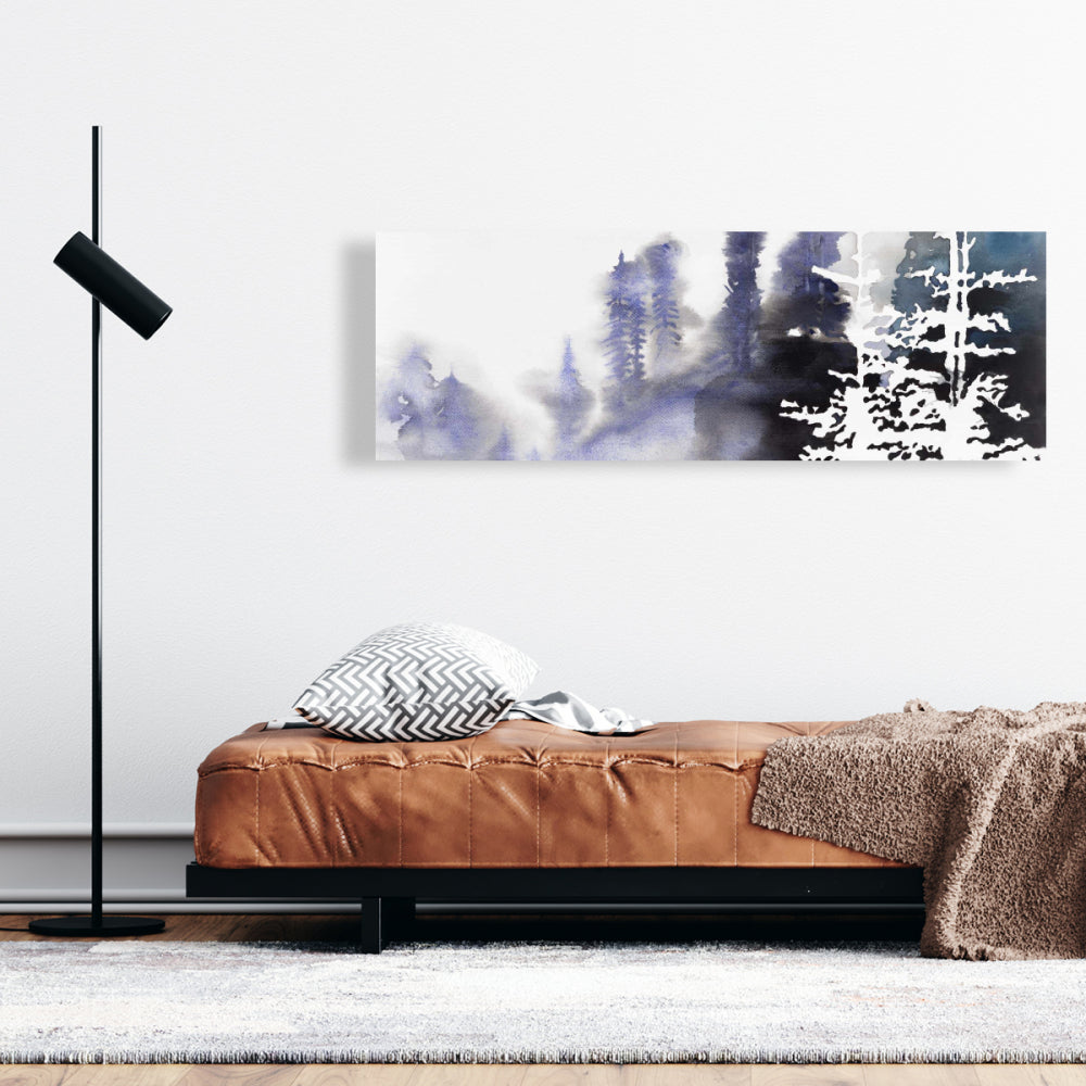 Silhouette of a Forest - Blue Canvas | Bedroom Landscape Decor