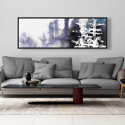 Illustrative Blue Landscapes Canvas - Silhouette of a Forest
