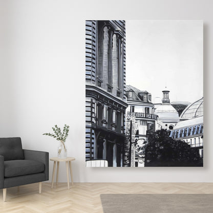 Historic Downtown Bedroom Canvas - Hyperrealist Home Decor