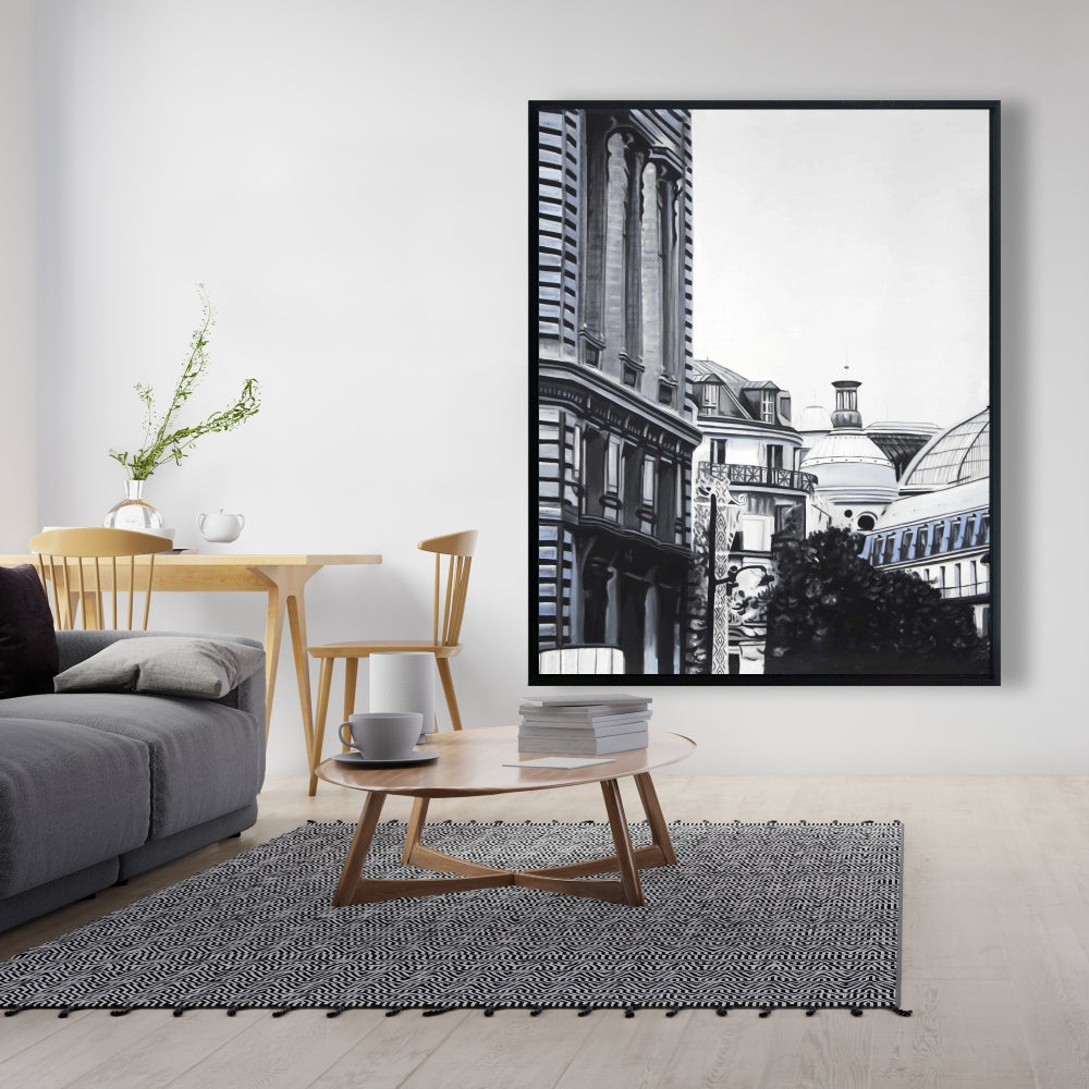 Hyperrealist Blue Framed Canvas | Historic Downtown Decor