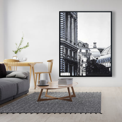 Hyperrealist Blue Framed Canvas | Historic Downtown Decor