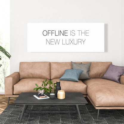 Offline is the New Luxury Canvas | Motivational Bedroom Decor