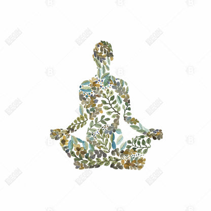 Toile botanique florale verte ethnique - Décoration d'intérieur Zen Attitude