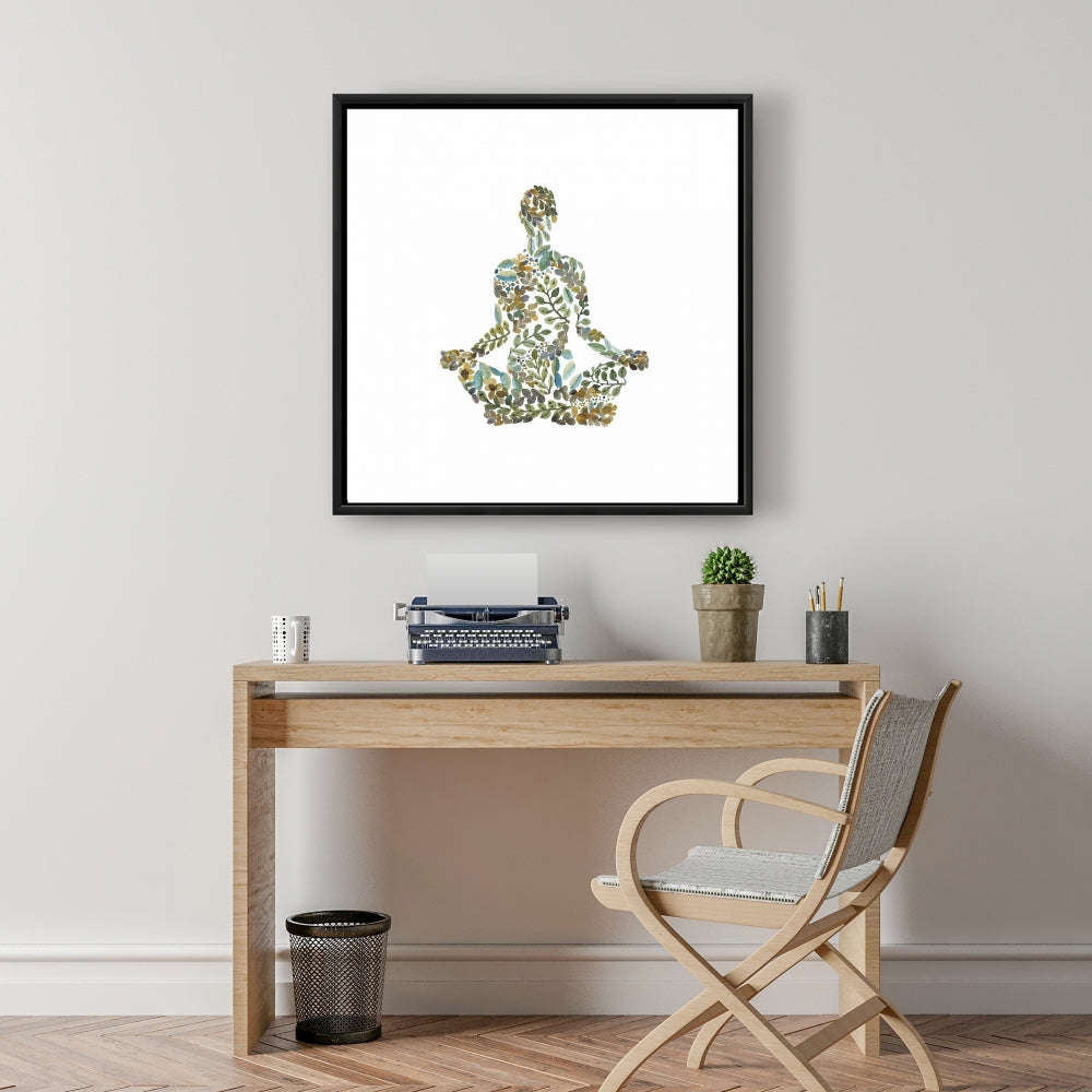 Toile botanique florale verte ethnique - Décoration d'intérieur Zen Attitude