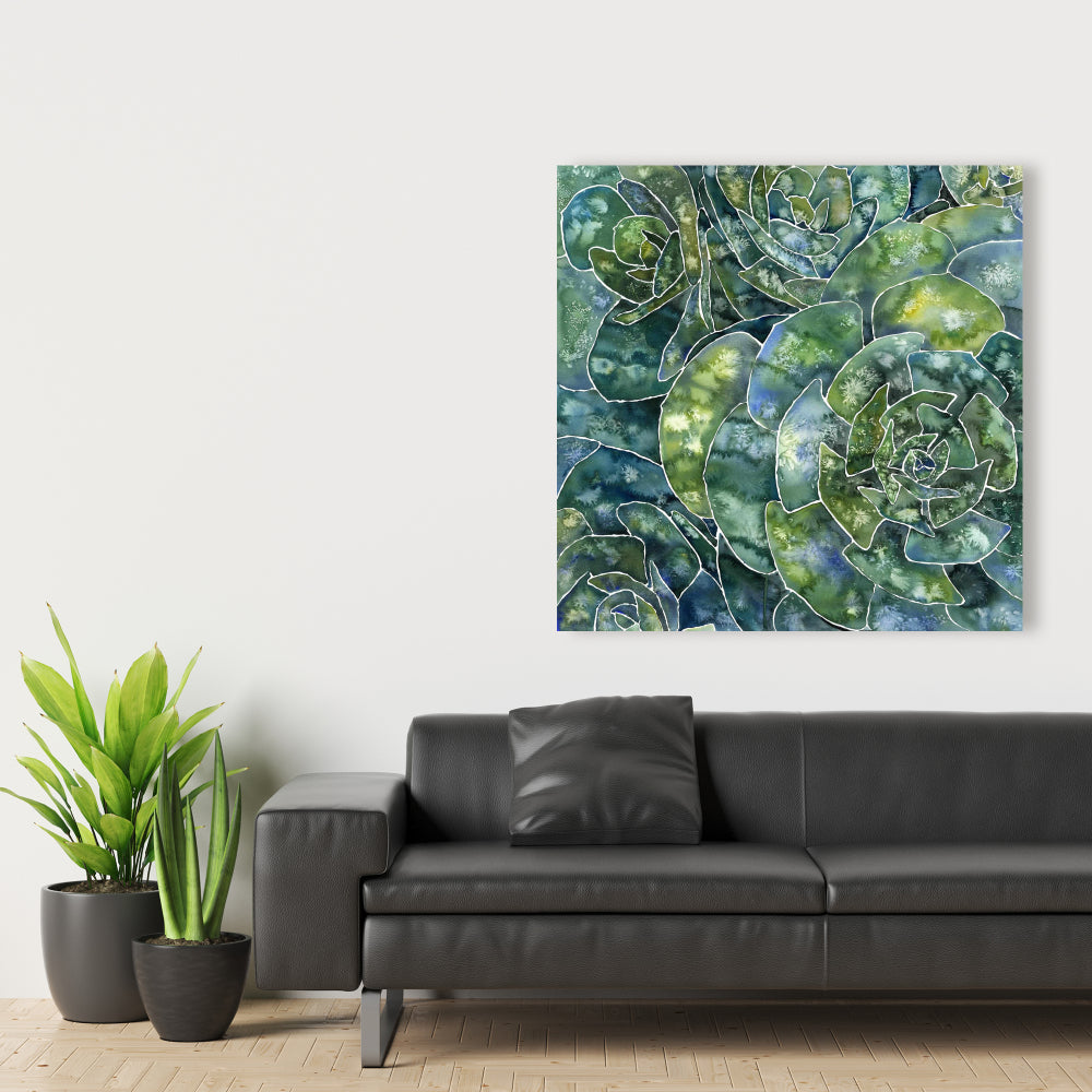 Abstract Succulents Canvas | Cactus Wall Art for Home Decor