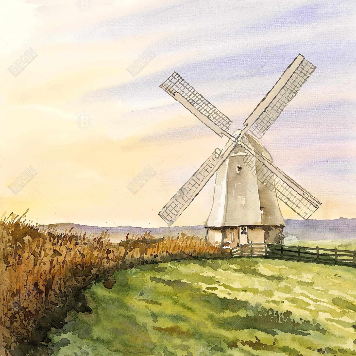 Toile rustique pour salle de bain « Brise matinale » | Décoration d'intérieur