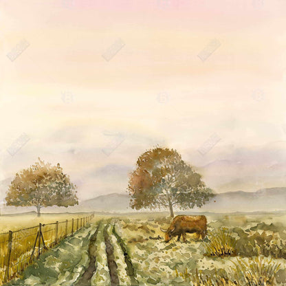 Sweet Morning Farm Animals Canvas | Green Wall Art Decor