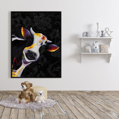 Toile Vache amusante | Décoration de chambre rustique avec animaux