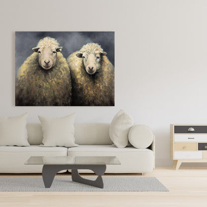 Toile rustique grise pour chambre à coucher – Décoration d'intérieur en laine de mouton