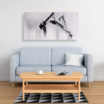 Monochrome Canvas - Dancer on Aerial Contortion Home Decor