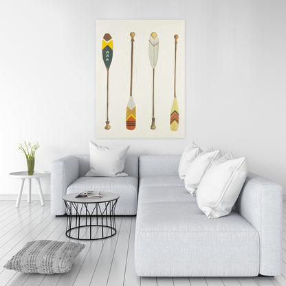 Canoe Paddles Canvas - Contemporary Bedroom Art Decor
