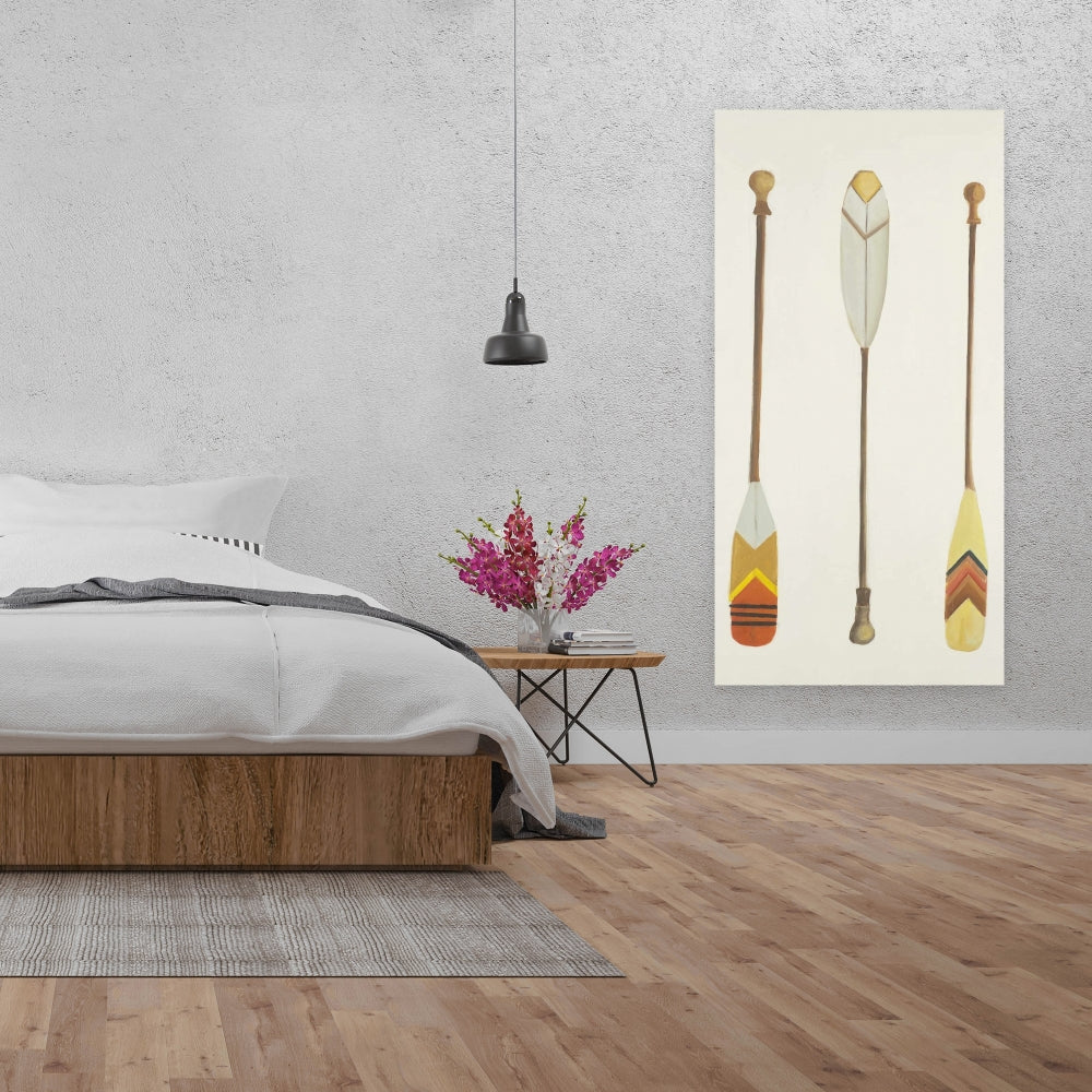Canoe Paddles Canvas - Contemporary Bedroom Art Decor