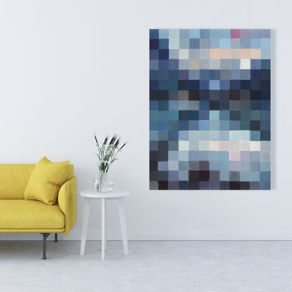 Pixelated Mountainous Landscape Canvas - Modern Bedroom Decor