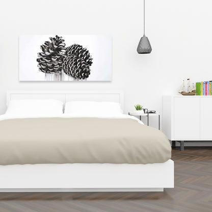 Nature morte rustique sur toile – Trois pommes de pin | Décoration de chambre