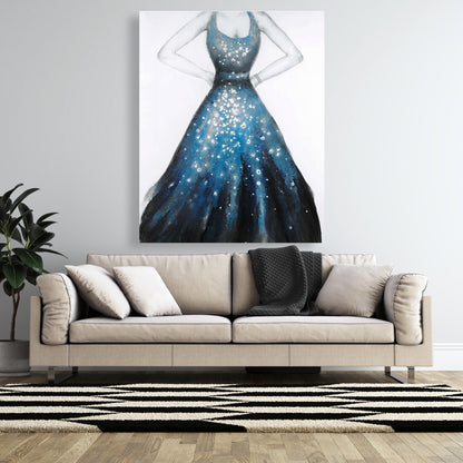 Blue Princess Dress Canvas | Fashion Art Home Decor