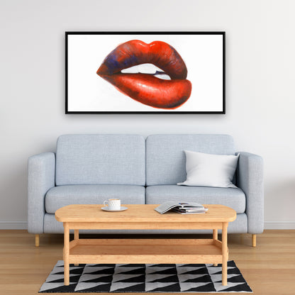 Toile « Beauté Rouge » - Magnifique œuvre d'art murale à la bouche rouge