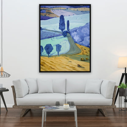 Tuscany Field Trees Scenic Bedroom Canvas | Home Decor Art