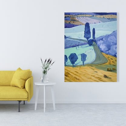 Tuscany Field Canvas | Bedroom Trees Landscapes Wall Art Decor
