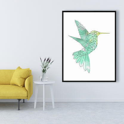 Toile géométrique Colibri | Décoration d'intérieur aux formes animales